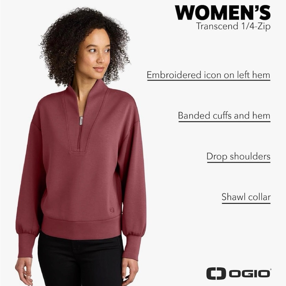OGIO Women's Maroon 1/4-Zip Pullover - Picture 8 of 9